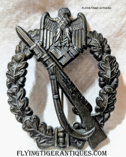 Mid-Late WWII Nazi Army/Heer Infantry Assault Badge in Bronzed Zinc by JFS Josef Feix & Sohne