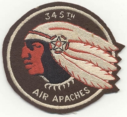 Beautiful 345th Bomb Group 5th Air Force "Air Appaches" Aussie Made Squadron Patch