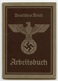 WWII (1940) Type II 3rd Reich Worker's Arbeitsbuch (Labor Booklet) with Hitler Stamps