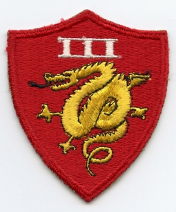 WWII US 3rd Marine Amphibious Battalion Shoulder Patch with Variated Backing