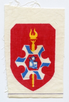 1960's RVN Political Warfare School Printed Patch, Shield Design, Book & Sword Center