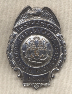 1950s Connecticut State Dept. of Consumer Protection Inspector Badge