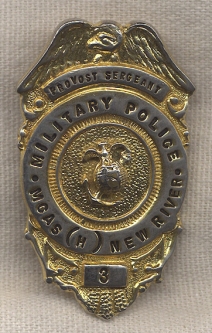 1950s MCAS(H) New River Military Police Wallet Badge