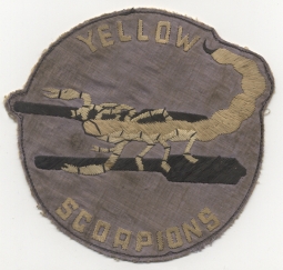 WWII CBI Chinese silk embroidered "Yellow Scorpions" 530th Fighter Squadron, 311th Fighter