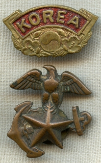 Scarce Vietnam War Era ROK (Republic of Korea) US Marine Corps Insignia Set