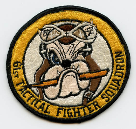 Late 1970s USAF 61st Tactical Fighter Sq. aka 'Top Dogs' Jacket Patch