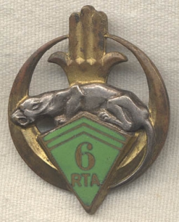 1945 French Algerian 6th Rifle Regiment Badge/Insigne 6 Rgiment de Tirailleurs Algriens