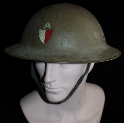 Beautiful WWI US Army 80th Division, 314th Machine Gun Regiment, Company A Painted Helmet