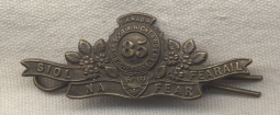 WWI Officer Collar Badge for 85th Infantry Battalion CEF (Nova Scotia Highlanders)