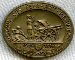 Beautiful 8th Bavarian Reserve Field Artillery WWI Veteran's Badge