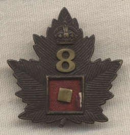 8th Battalion Canadian Railway Troops Collar Badge