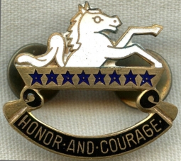 Beautiful Japanese-Made Korean War US Army 8th Cavalry Regiment Distinctive Insignia