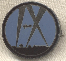 Stunning WWI French-Made 9th Aero Squadron Badge in Enameled Silver
