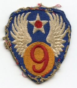 WWII USAAF 9th Air Force Patch, Well Used
