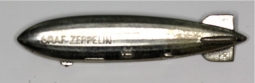 1930s Figural Graf Zeppelin Nickel-Plated Souvenir Pin Tinnie