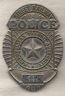 1920s Boston, Massachusetts MTA Street Railway Police Badge #546