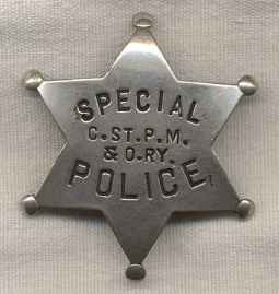 C, St. P, M, & O Railway Special Police 6-Point Star Badge