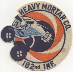 Rare 1930s-WWII United States Army 182nd Heavy Mortar Co. Infantry Regiment Jacket Patch