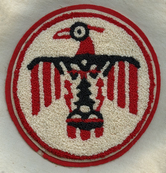 Wonderful, Huge WWII USAAF Thunderbird Field Flight Instructor Jacket Patch in Chenille