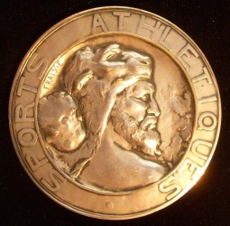 World War I Engraved Silver American Expeditionary Forces Sports Medal with Recipient Photo