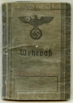 WWII German Army Wehrpass of Pioneer Paul Nimz with 1939 Poland Service & Gren-Rgt 765 in 1944