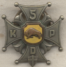 Italian-Made WWII Polish 5th Kresowa Dywizja Piechoty (5th Borderlands Infantry Division) Ba