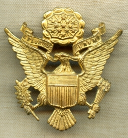Nice Large 1930's Early WWII US Army / AAF Officer Hat Badge. From early War 8th AF Bomber Pilot