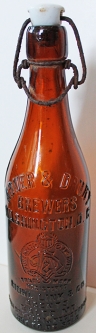 1900 Abner & Drury Porcelain Blob Top Beer Bottle from Maryland Agent - Hutter Type Stopper