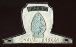 Great Late 1950s-Early 1960s United States Army Special Forces Licence Plate "Topper"