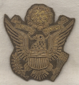Absolutely Stunning and Mint Chinese-Made US Army Officer Cap Badge in Bullion Worn by P-38
