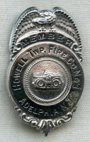 1940s-50s Adelphia, NJ Howell Township Fire Co. No. 1 Member Badge