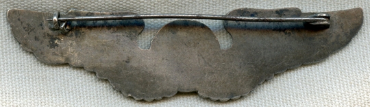 Early WWII USAAF Air Crew Wing Exquisitely Carved out of a Silver Ingot by a Jeweler in India