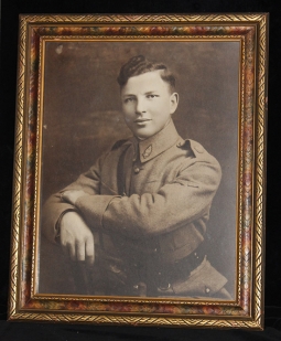 Wonderful Huge WWI Polish Aviator Photograph in Period Frame