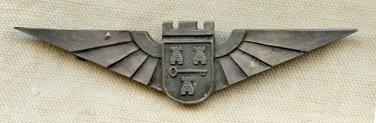 Rare 1937 Miami to Habana Havana Air Race Participant Wing Cuban Made in Silver