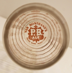 Ca. 1900 Pre-Prohibition Van Nostrand's P.B. Ale Adv. Beer Glass from Bunker Hill Breweries