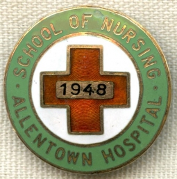 Beautiful 1948 Allentown Hospital School of Nursing Graduation Pin by Braxmar