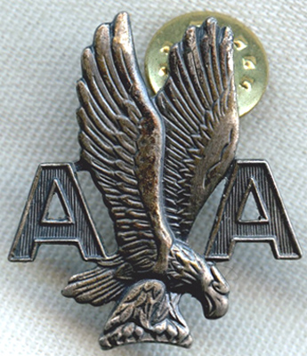 1980s American Airlines Sterling Flight Attendant Hat Badge 6th Issue (<5 Yrs Service)