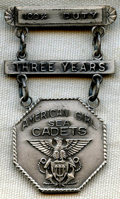 Rare American Girl Sea Cadet 3-Year Service Medal
