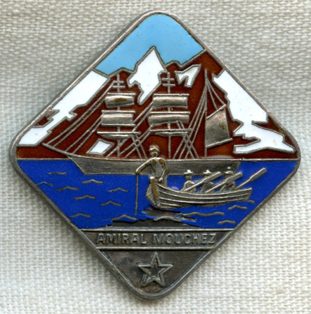 1950s French Navy Badge for Frigate (Fr�gate) Amiral Mouchez (F752)