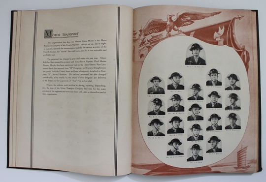 Extremely Rare 1936 Fourth Marines Annual. A Wonderful, Leather-Bound China Marines Yearbook
