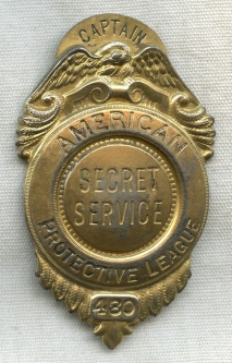 Scarce Circa 1918 American Protective League (APL) Captain Badge, 2nd Issue