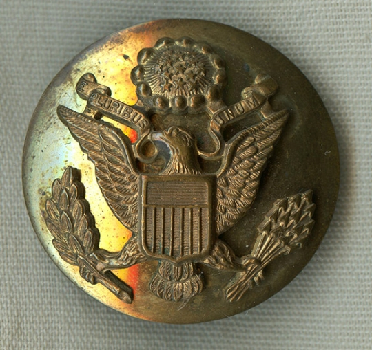 Heavy, High Quality 1930's US Army Enlisted Man Visor Hat Badge