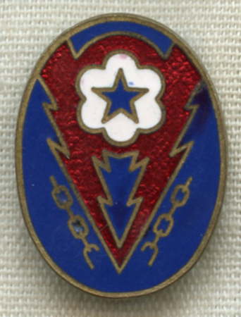 b5374  WWII US Army Western Tab Worn under ETO European Theater Operations A7B6