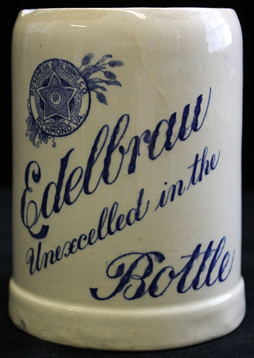 Extremely Rare 1909 Pre-Prohibition Roseneck Brewing Co. Edelbrau Adv. Mettlach Mug