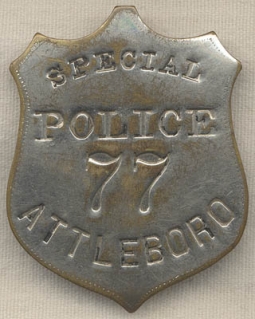 1890s Attleboro, Massachusetts Special Police Badge