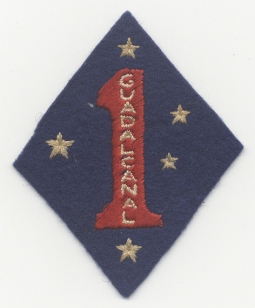 Australian-Made WWII 1st Marine Division Small Wool Shoulder Patch
