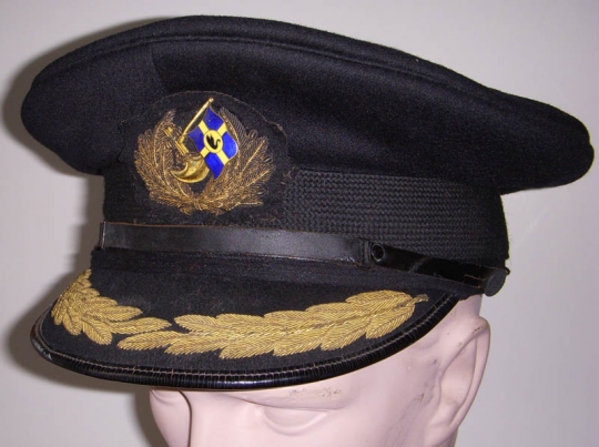 1920s Captain's Visor Hat from Australind (UK) Steam Shipping Co. High Quality Beaver Felt