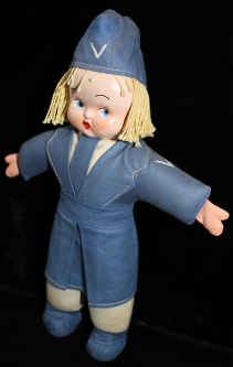 Scarce WWII "Victory Girl" Doll, Civil Defense Corps Home Front