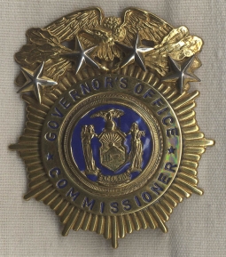New York State Police Major  Presentation Flag and Governor's Office Commissioner Badge