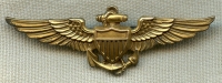 Nice WWII USN Pilot Wing in Scarce Shirt Size by Balfour